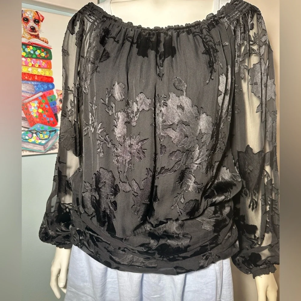 White House Black Market Burnout blouse - Picture 3 of 7